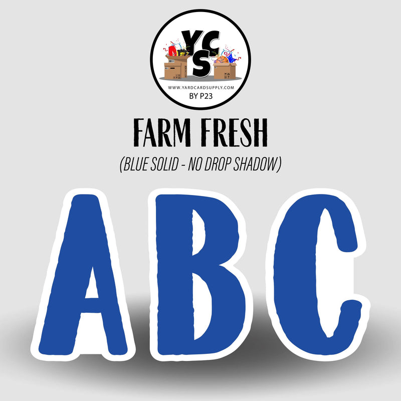 FARM FRESH 23 Inch SOLID ESSENTIAL LETTER & NUMBER Set