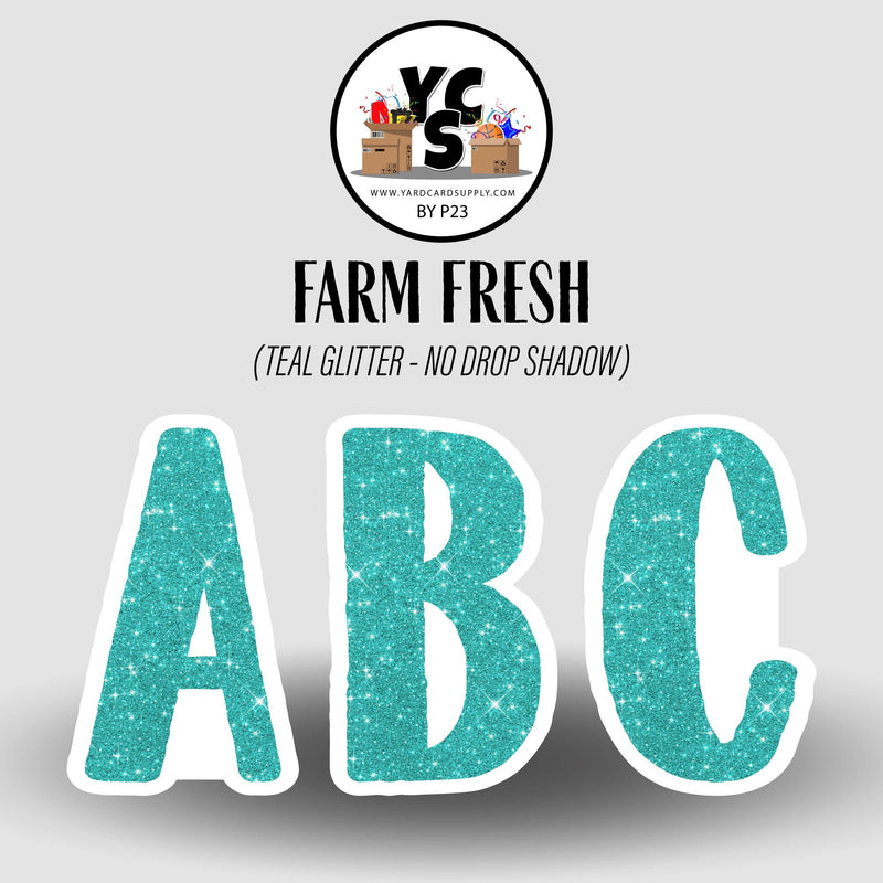 FARM FRESH 23 Inch GLITTER ESSENTIAL LETTER & NUMBER Set