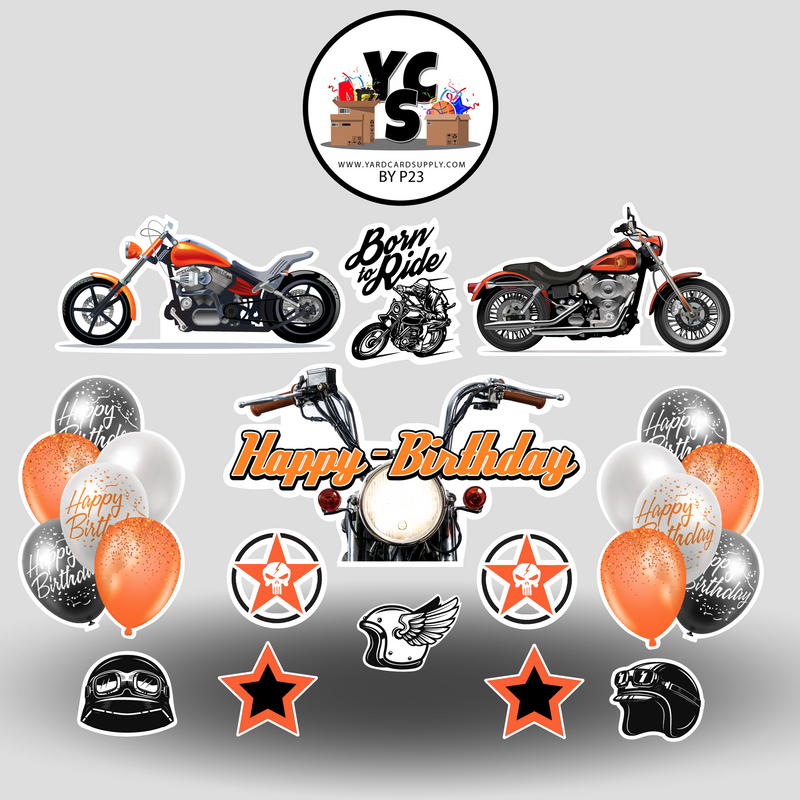 Motorcycle Birthday Set