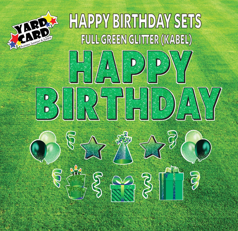 Green Glitter Birthday Set