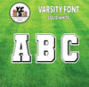 Varsity Essential Letter Set Solid White with Drop Shadow