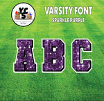 Varsity 23" Alphabet Set - Large Sparkle with Drop Shadow Purple
