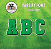Varsity 23" Alphabet Set - Large Solid with Drop Shadow Green