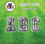 Varsity 23" Alphabet Set - Large Sparkle with Drop Shadow Silver