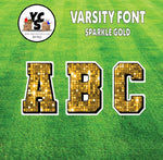 Varsity 23" Alphabet Set - Large Sparkle with Drop Shadow Gold