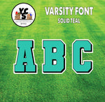 Varsity 23" Alphabet Set - Large Solid with Drop Shadow Teal