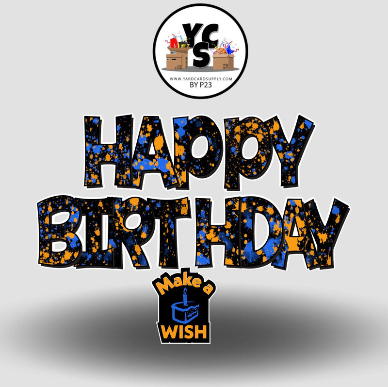 YCS FLASH® Quick Set KG Neon Splatter Paint Happy Birthday