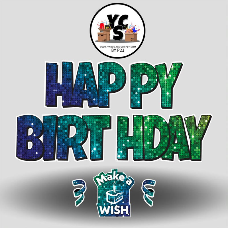 YCS FLASH® Quick Set Happy Birthday - Ombre Sparkle