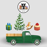 Christmas Vintage Truck Set - 80" wide