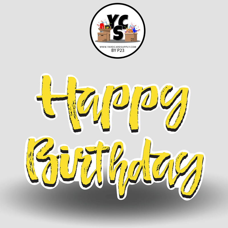 YCS FLASH® Quick Set Textured Cursive Happy Birthday