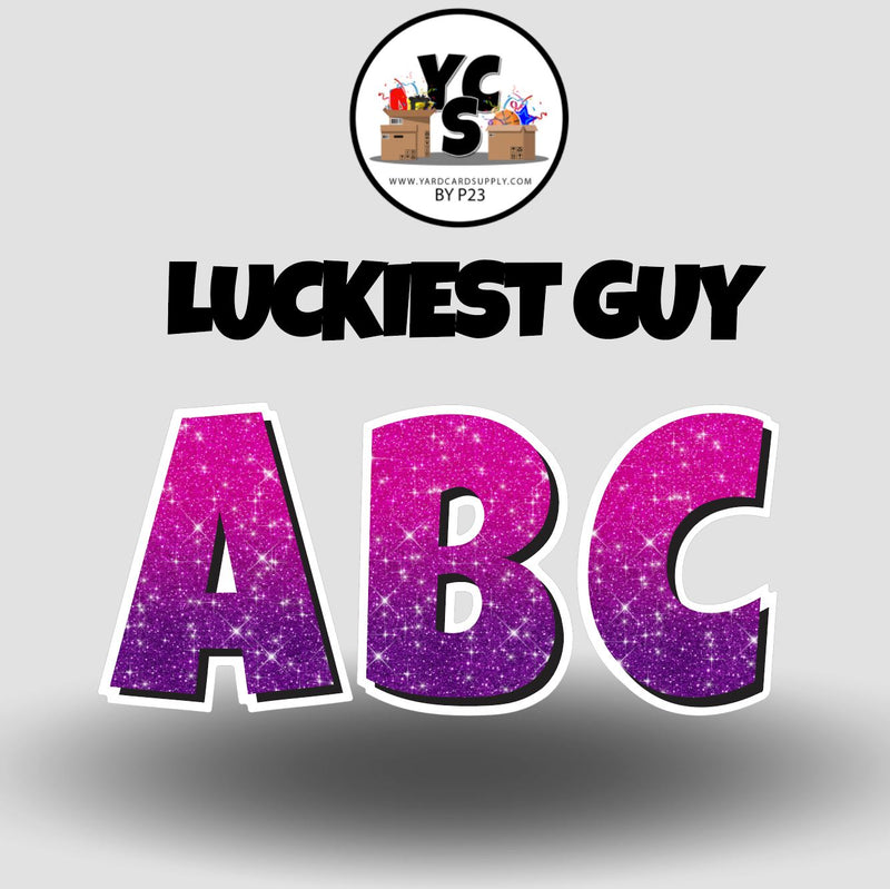 LUCKY GUY 18 Inch GLITTER  Vowel & Consonant Set