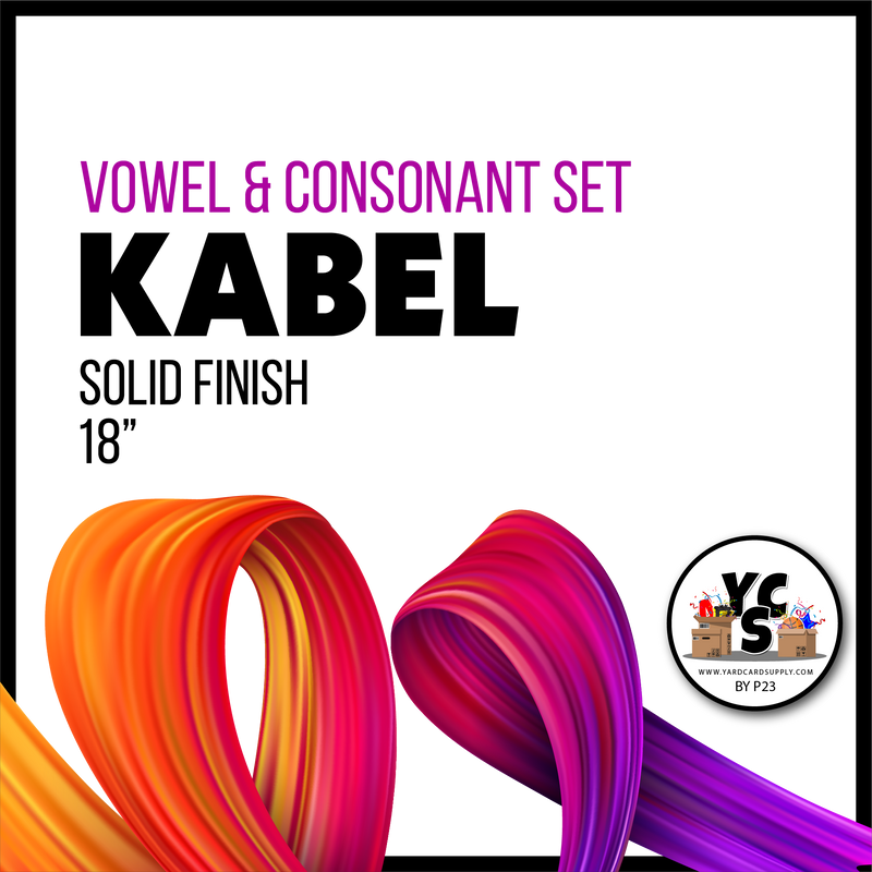 KABEL 18 Inch SOLID VOWEL & CONSONANT Set
