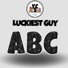 LUCKY GUY 23 Inch GLITTER  Vowel Set