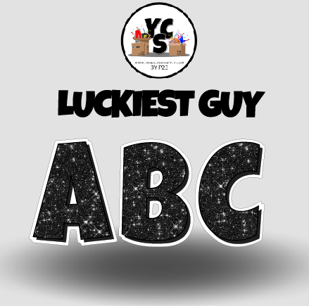 LUCKY GUY 23 Inch GLITTER  Vowel Set