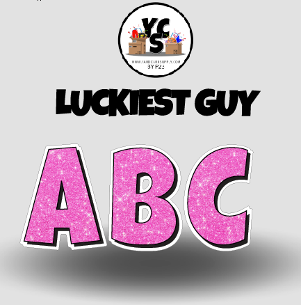 LUCKY GUY 18 Inch GLITTER  ALPHABET Set