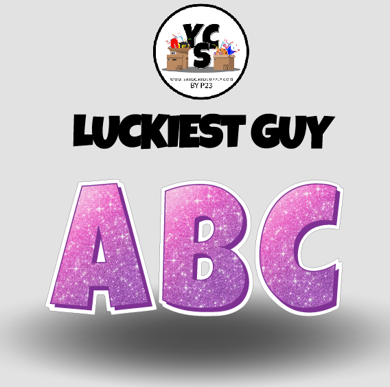 LUCKY GUY 18 Inch GLITTER  ESSENTIAL LETTER & NUMBER Set