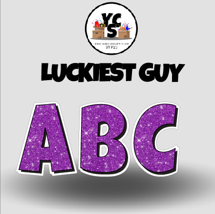 LUCKY GUY 23 Inch GLITTER  Vowel Set