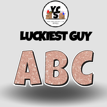 LUCKY GUY 23 Inch GLITTER  Vowel Set