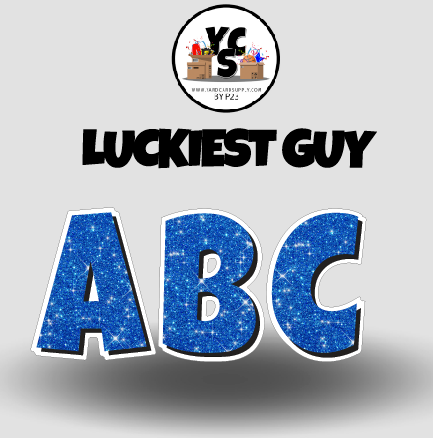 LUCKY GUY 23 Inch GLITTER  Vowel Set