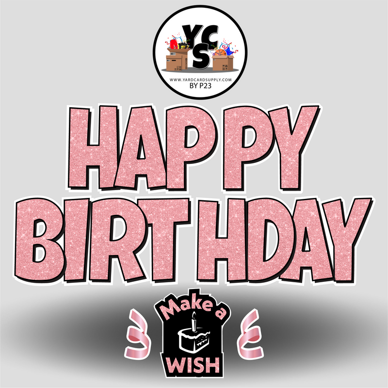 YCS FLASH® Quick Set Happy Birthday - Dusty Rose - All Fonts