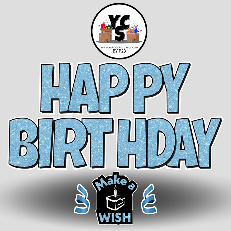YCS FLASH® Quick Set Happy Birthday - Dusty Blue - All Fonts