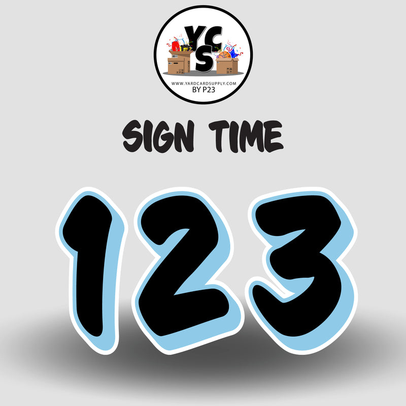 Sign Time Numbers Set