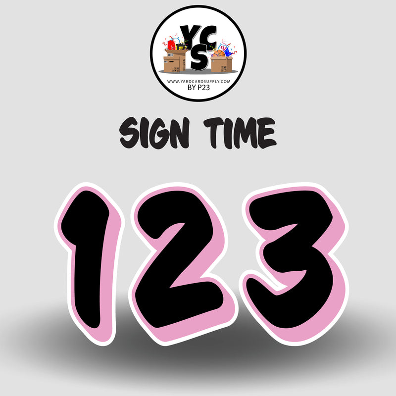 Sign Time Numbers Set
