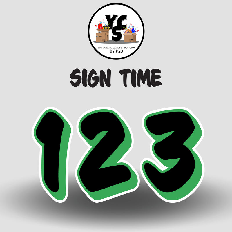 Sign Time Numbers Set