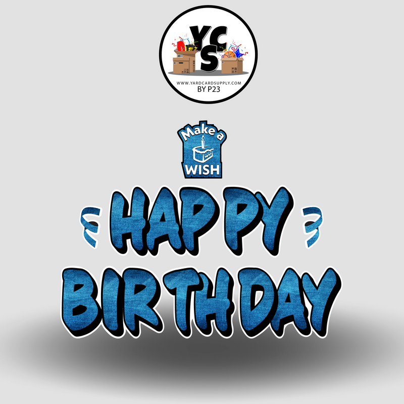 YCS FLASH® Quick Set Happy Birthday - Denim - All Fonts