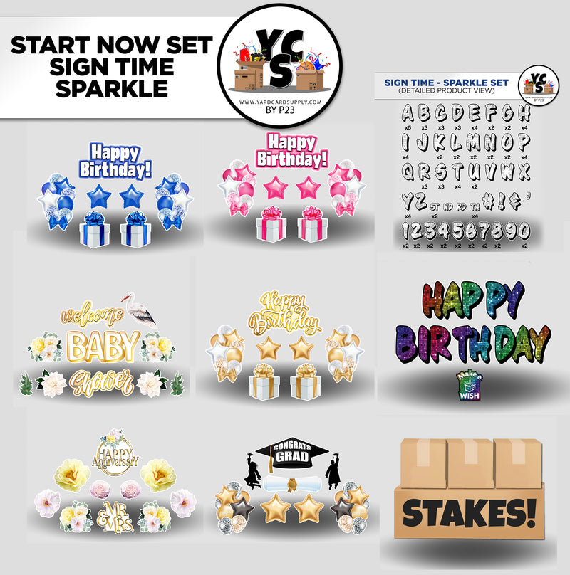 Start NOW Rental Business Starter Set - Sign Time Font 273 Pieces