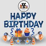 Blue & Orange Sparkle Birthday Set