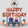 Blue & Orange Sparkle Birthday Set