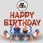 Blue & Orange Sparkle Birthday Set