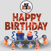 Blue & Orange Sparkle Birthday Set