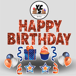Blue & Orange Sparkle Birthday Set