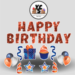 Blue & Orange Sparkle Birthday Set
