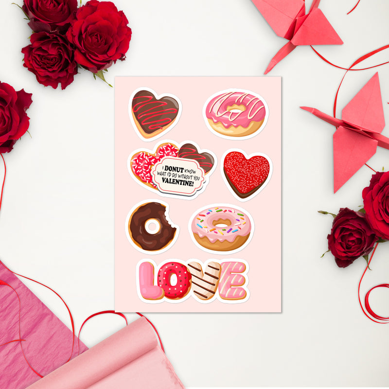 Valentine DONUT Pun Sticker Sheet