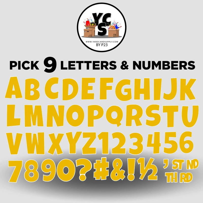 Pick 9 Letters and Numbers