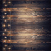 Rustic Wood w/ White Christmas Lights Textured Wallpaper Banner - Vinyl